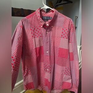 Cross-Pattern Panel Dress Shirt